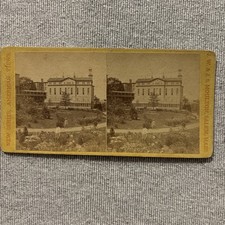 Stereoview Card 1860s NYC Central Park Mt Saint Vincent Hotel Civil War Hospital