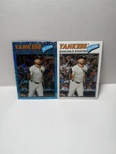 2026 Topps Heritage Giancarlo Stanton Light Blue Sparkle and Base #250 Yankees