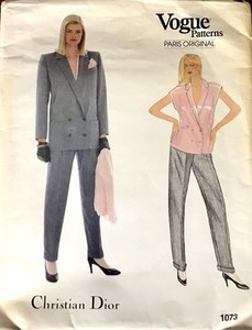Vintage Vogue Paris Original Pattern Christian Dior W/ Label Jacket  Pants 80’s