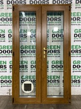 GOLDEN OAK BROWN FRENCH DOORS UPVC EXTERNAL EXTERIOR WOODGRAIN PVCU NEW