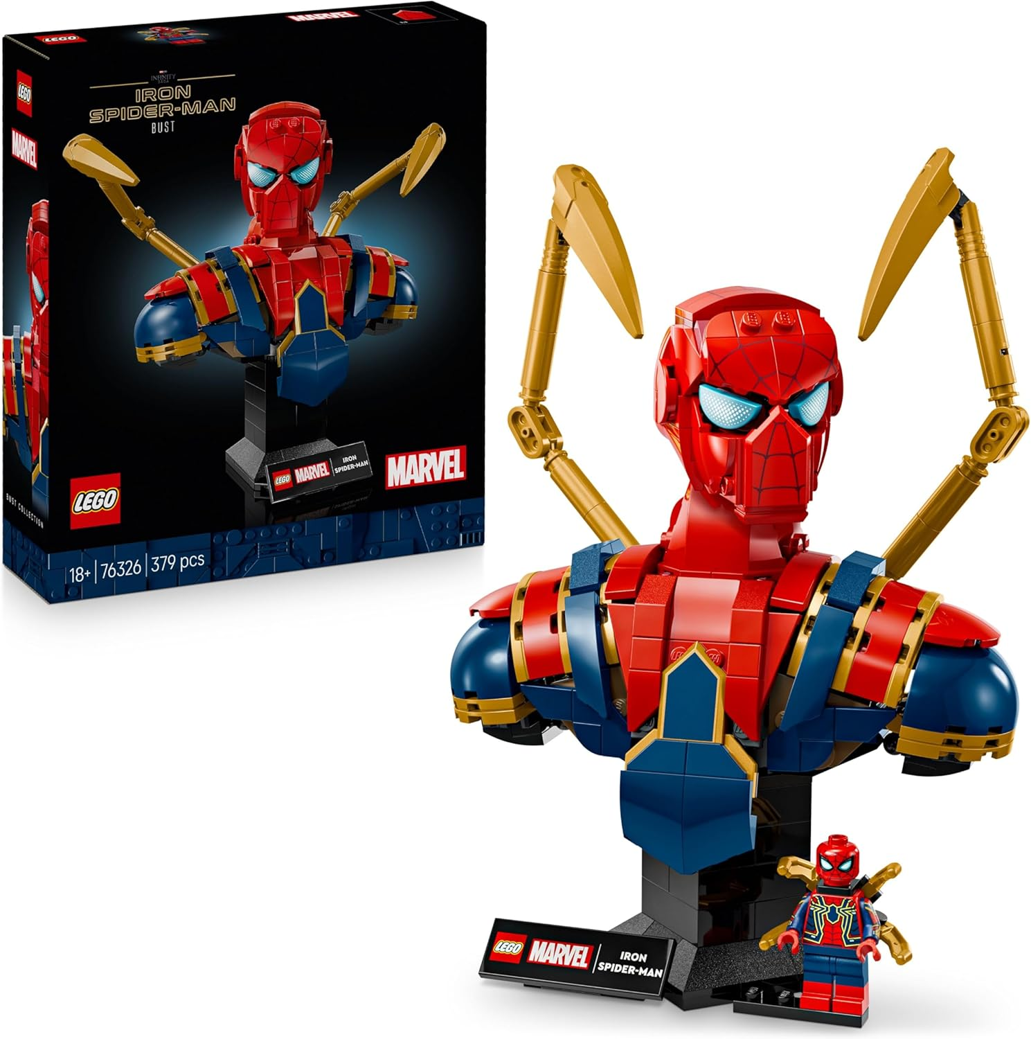 | Marvel Busto Di Iron Spider-Man - Modellino Da Esposizione per Adulti Con 2 Br