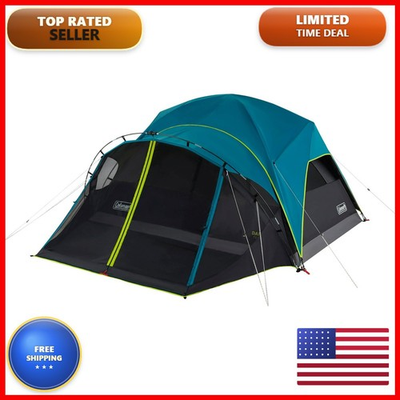 #ad Coleman Carlsbad 4 Person Dark Room Dome Camping Tent Screen Room E Ports Side $240.48