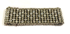 Women's Silver Tone 7 Rows Rhinestones Stretch Cuff Bracelet Party/Festival/Chic
