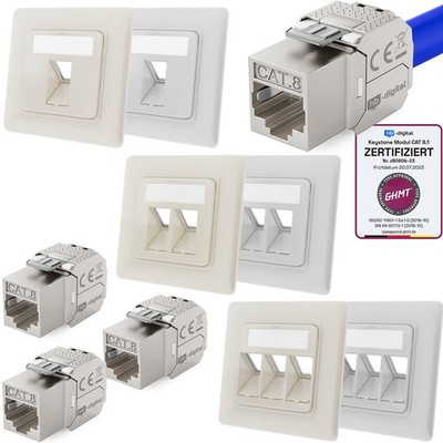 Cat8 Netzwerkdose CAT 8.1 Unterputz Datendose Anschlussdose LAN DSL Keystone