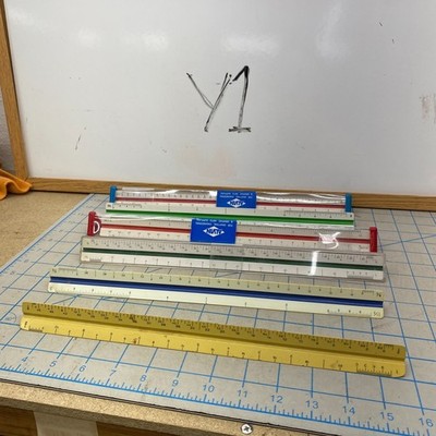Lot x6 Engineer and Architectural Scale Rulers Alvin Staedtler Drafting