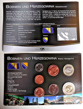 BOSNIEN & HERZEGOWINA: KMS KURSM&Uuml;NZENSATZ: 5 Feninga -5 Mark, 7 M&uuml;nzen, unc, K20