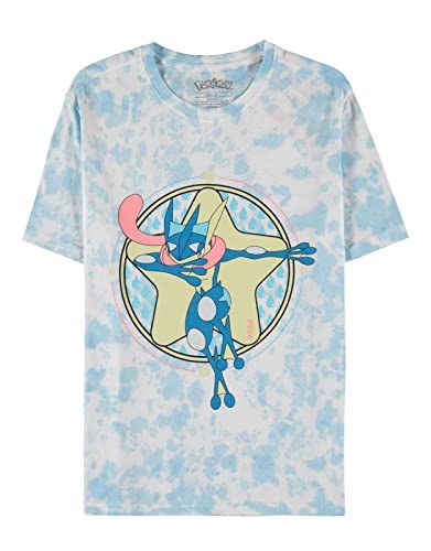 Футболка с изображением покемона Greninja Circle Print с логотипом Официальная мужская футболка Dip Dye White XL White 6690₽