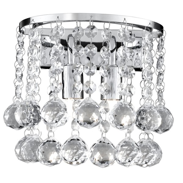 Glanzvolle Klassische Wandleuchte In Chrom Wandlampe Kristall 2X G9 Beleuchtung-image