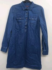 Tommy Hilfiger Blue Long Sleeve Button Down Collared Denim Dress Women’s Small