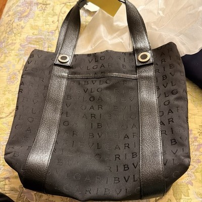   BVLGARI Black Logo Jacquard Tote Bag | with COA