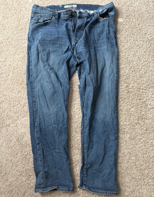 Tommy Jeans Men's Blue Denim Jeans Straight Fit Mid Rise 5-Pocket Logo