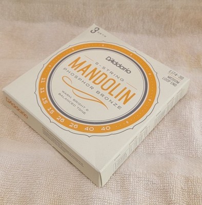 FREE SHIP USA,3 Sets Mandolin Strings, D'Addario EJ74-3D Phosphor Bronze, 11-40!