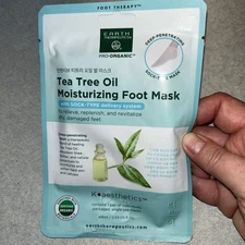 Earth Therapeutics Tea Tree Oil Moisturizing Foot Mask New Sealed Sock-Style