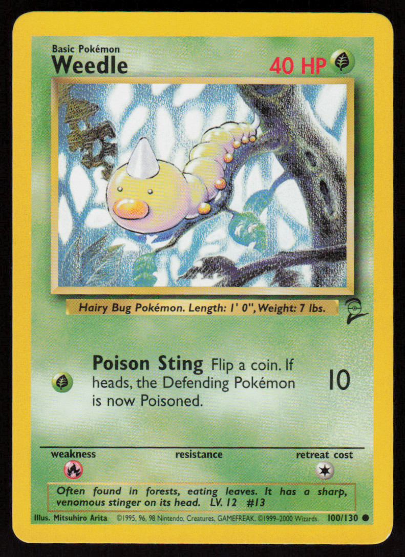 Weedle 100/130 Common Base Set 2 Pokemon LP