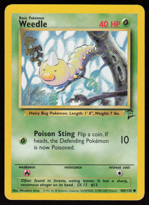 Weedle 100/130 Common Base Set 2 Pokemon LP