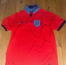 Nike Dri-Fit England Short Sleeve Red Football 2022-23 Away Shirt Size M