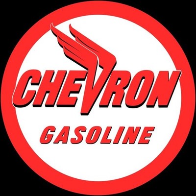 CHEVRON Gasoline Service Station Style NEW METAL SIGN: 12'' Dia. Round