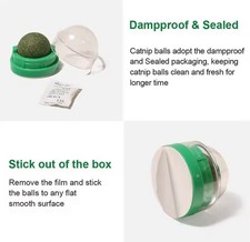 3PCS Catnip Wall Ball Cat Toy Natural Cat Mint Treat Roller