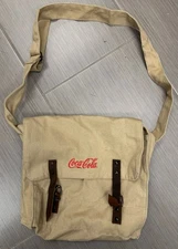 Vintage Tan Canvas Coca Cola Shoulder Bad