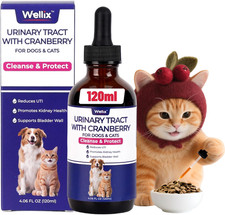 4oz Wellix Natural Cat & Dog UTI Treatment Drops,Cat & Dog Urinary Tract Infecti