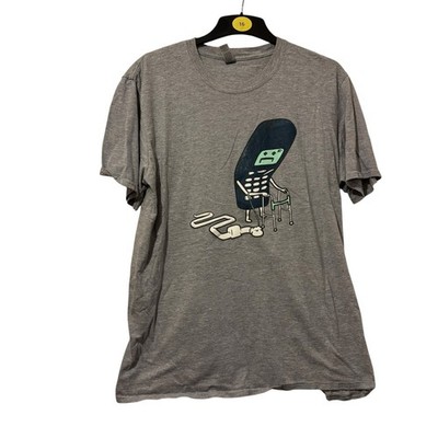 Gildan Soft Style Herren Größe Large altes Nokia Tshirt Humor grau Freizeit