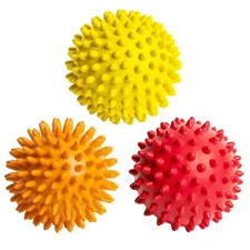 OCTOROX Spiky Massage Balls for 3 Count (Pack of 1), Yellow, Orange, Red 