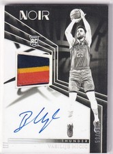 2024-25 Panini Noir NBA No. 338 Vasilije Micic Rookie Patch On-Card Auto 39/99. rookie card picture