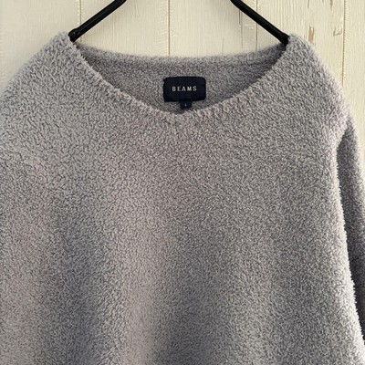 Beams Boa V-Neck Sweater Gray L Size Unisex - Gently Used | eBay