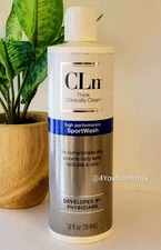 CLn Sportwash 12 Fl Oz High Performance Body Wash for acne, folliculitis & odor