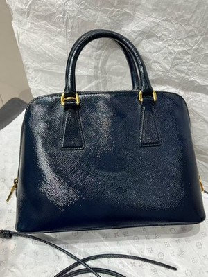 Vintage Prada Saffiano Shell Satchel Bag With Shoulder Strap | eBay