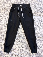 FIGS Technical Collection Zamora Womens Size XS Black Scrub Jogger Pants Nurse