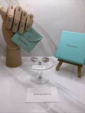 Please Return to Tiffany & Co. Oval Cufflinks, Sterling Silver 925, Boxed. T&Co.