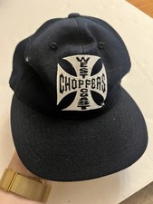 Y2K West Coast Choppers Jesse James Rare Flat-Bill SnapBack Hat Blk & Wht