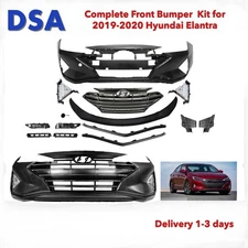 Complete Front  Bumper Cover & Grille  Kit w/ Fog Lamp 2019-2020 Hyundai Elantra