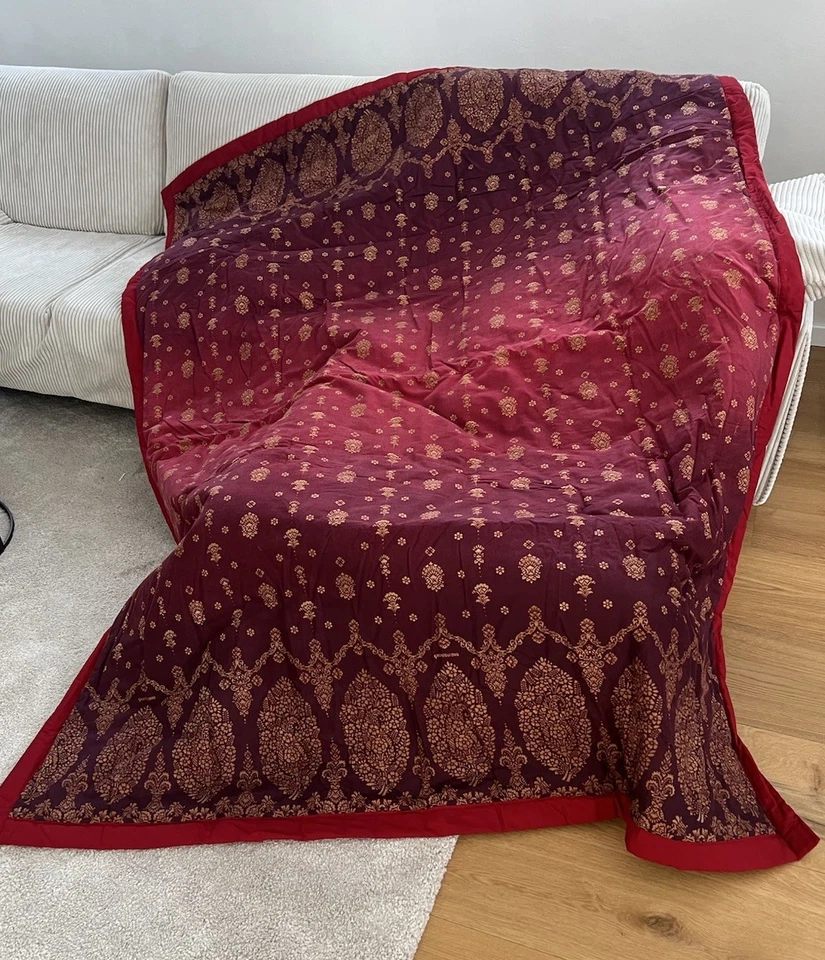 BASSETTI Plaid 155x220 GOLD DECOR R1 Rot DECKE Kuscheldecke TAGESDECKE Zudecke - Bild 2 von 2