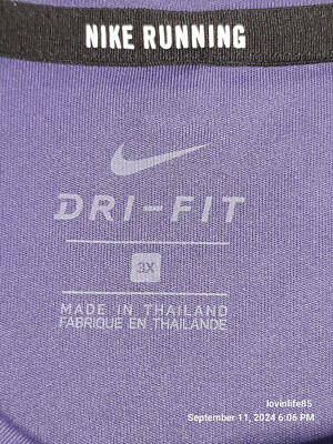 Nike Shirt Mens 3XL Blue Dri Fit Running Gym Athleisure Swoosh Logo 3XL NWT