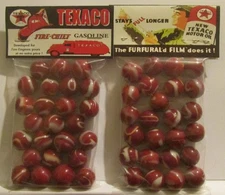 2 Bags Of Texaco Fire-chief Gasoline Promo Marbles