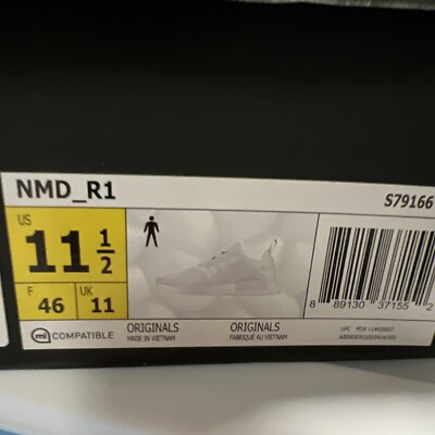 39！ Size 11.5 - Adidas NMD_R1 All White for sale online | eBay