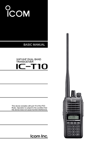 Icom IC-T10 Basic Manual: 32 Pages, Coil Bound, Free Shipping - Picture 1 of 2