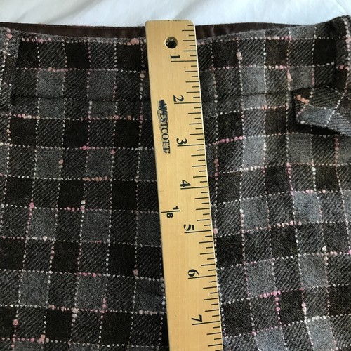 Pantalones Beth Bowley para mujer talla 6 negro blanco a cuadros mezcla de lana tiro alto pierna ancha - Imagen 4 de 13