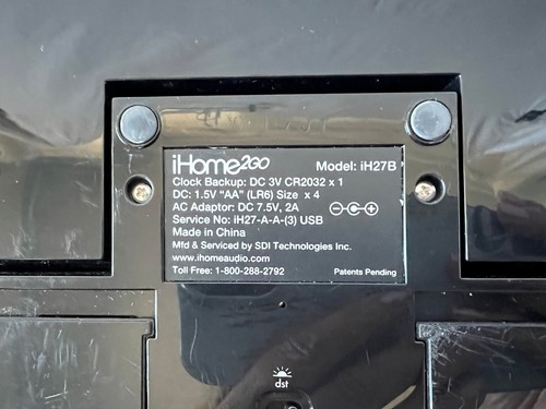 iHome2Go Model iH27B Portable Travel Alarm Clock for Apple iPod w/ Original Case - Picture 6 of 15