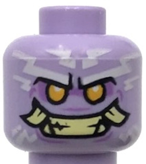 Lego New Lavender Minifigure Head Alien Ninjago Islander w/ White