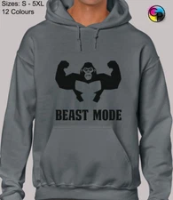 Beast Mode Gorilla Cool Gym Training Top Unisex Hood Hoodie Top for Men & Women