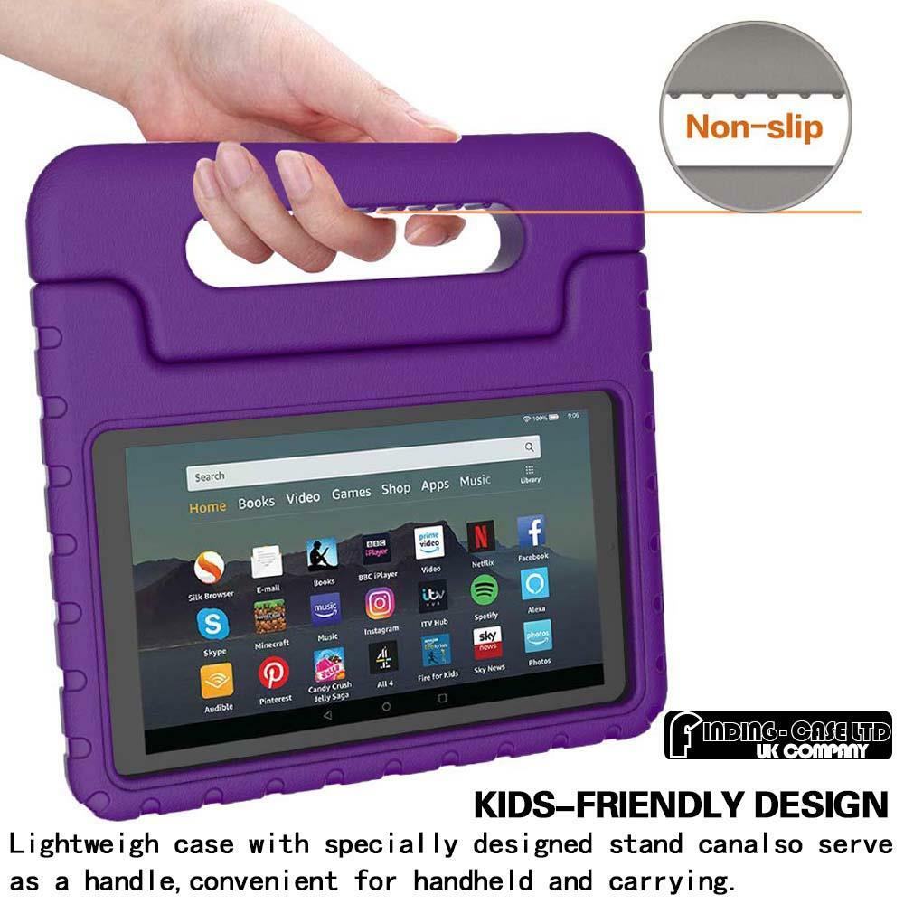 Eabhulie Kinder-Hülle Für Fire HD 8 / HD 8 Plus (2020/2022) - Stoßfest, Mit Griff & Standfunktion, Rosa