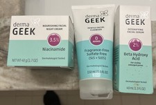 Derma Geek Bundle Gentle Facial Cleanser Hydroxy Acid Facial Serum Niacinamide