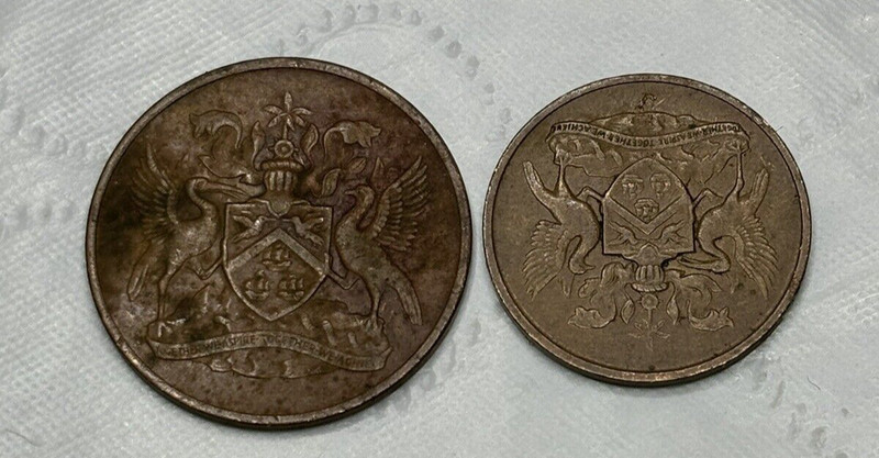 1966 AND 1971 TRINIDAD AND TOBAGO COINS