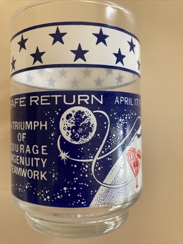Vintage NASA Apollo 13 “Safe Return” Commemorative Highball Glass - Set Of 2 - Picture 3 of 5