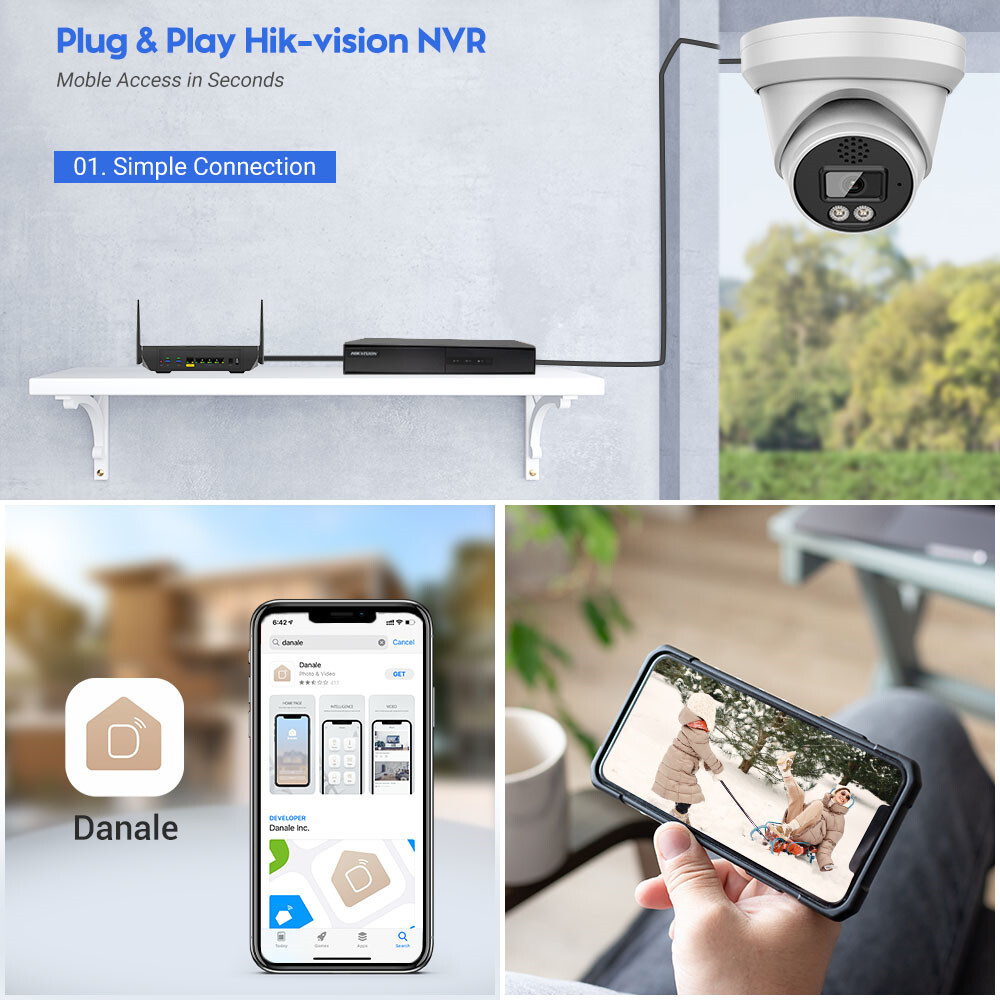 CA Hikvision Compatible 4K 8MP IR30M Security IP Camera MIC POE