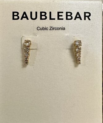 CZ BAUBLEBAR  KLARA  GOLD TONE DANGLE CUBIC ZIRCONIA EARRINGS NWT FREE SHIPPING