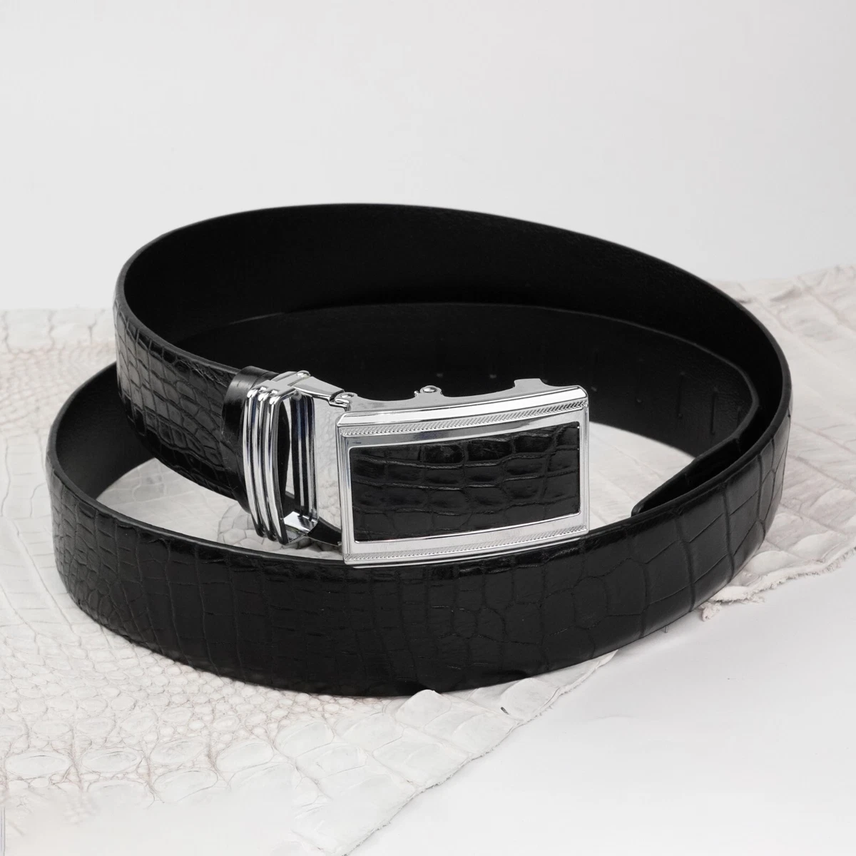 Crocodile Black Belts for Men for sale | eBay